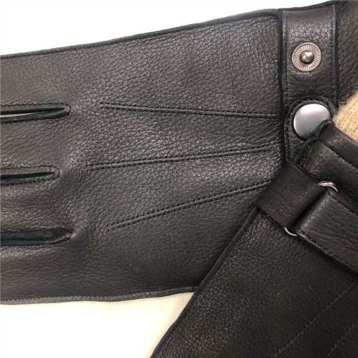 Cashmere Knitted Men's Sheepskin Warm Leather Mittens